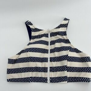 Venus Swimsuit Bra Women's Size 12 Blue & White  Zip Front Top‎ Sailboat